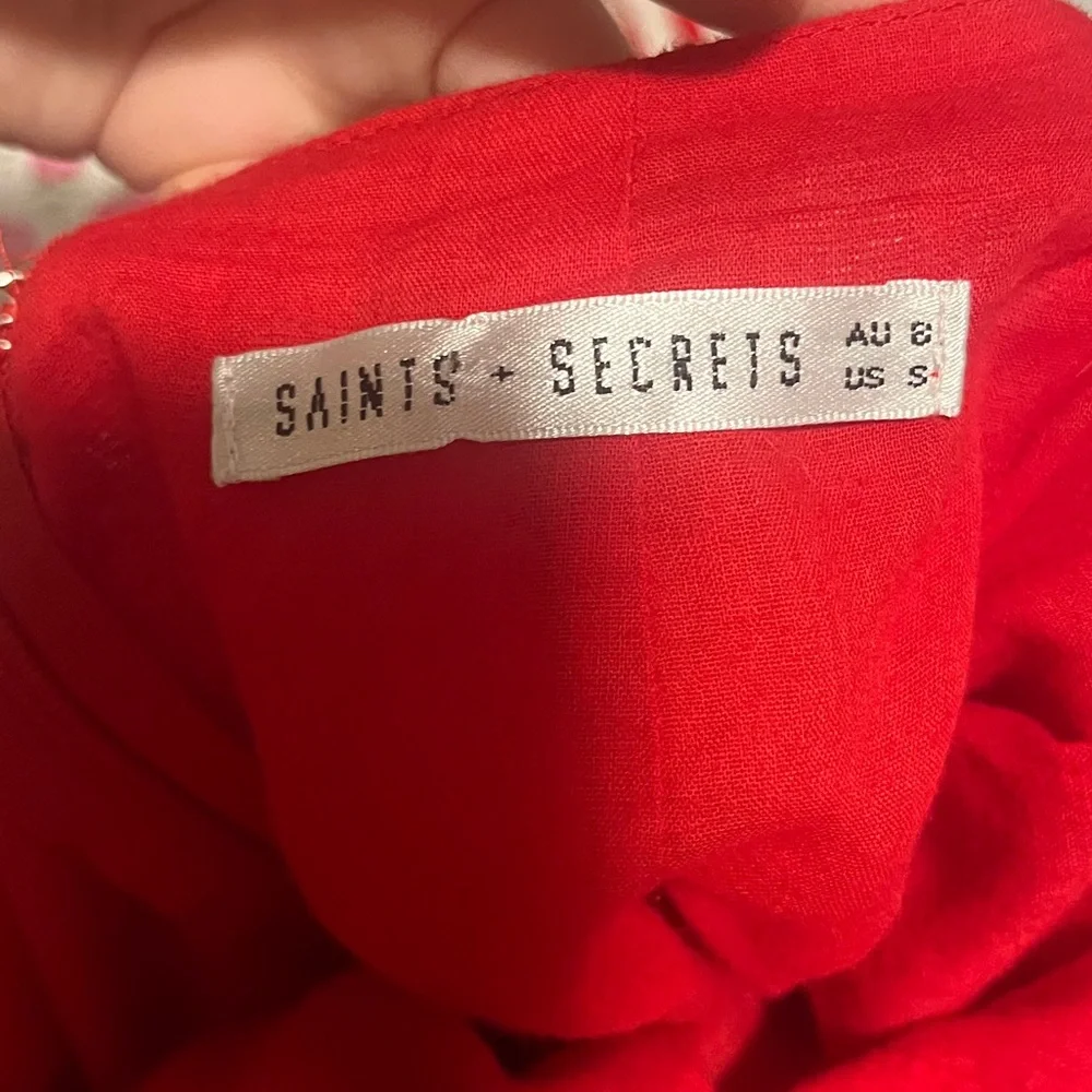 Red Ruffle Mini Dress - Picture 5 of 5